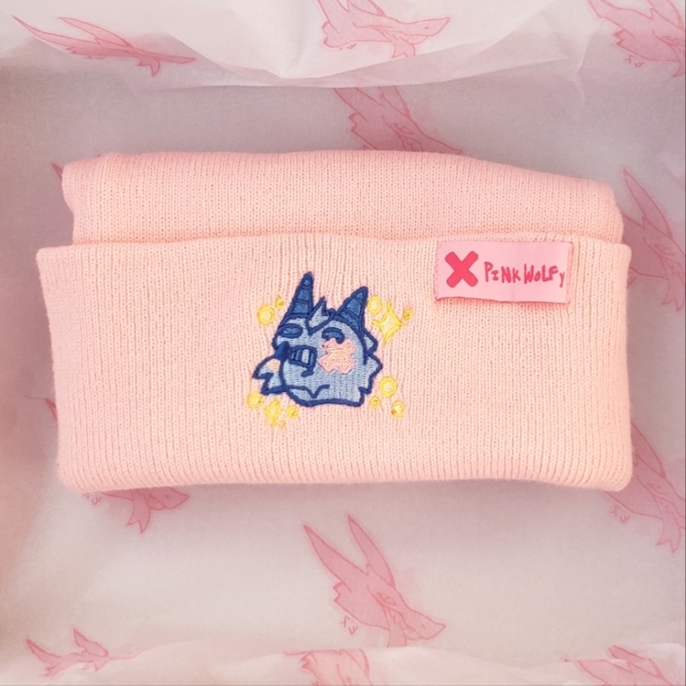 Xpinkwolfy Kawaii Beanie, OS, Pink Beanie With Dragon Design